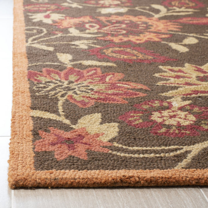 SAFAVIEH Blossom BLM861A Hand-hooked Brown / Multi Rug Image 7