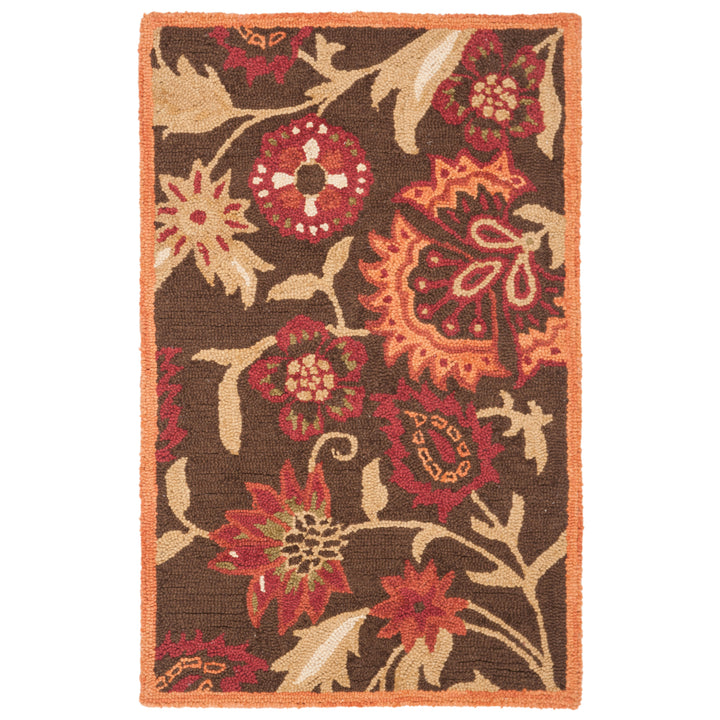 SAFAVIEH Blossom BLM861A Hand-hooked Brown / Multi Rug Image 8