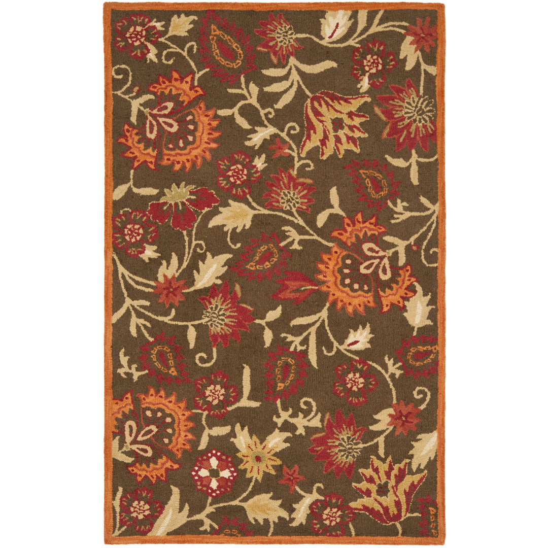 SAFAVIEH Blossom BLM861A Hand-hooked Brown / Multi Rug Image 10