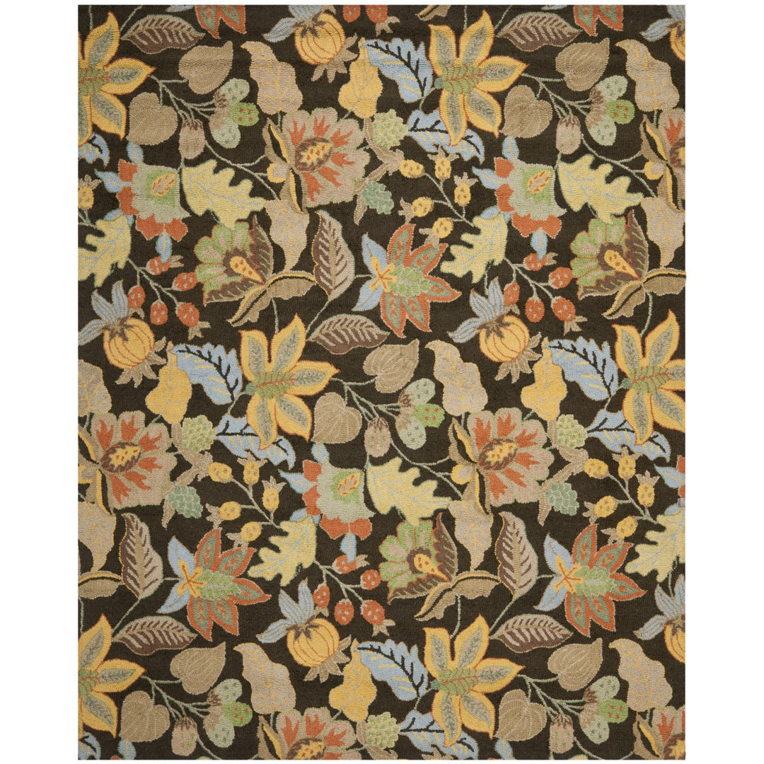 SAFAVIEH Blossom BLM863C Hand-hooked Black / Multi Rug Image 1