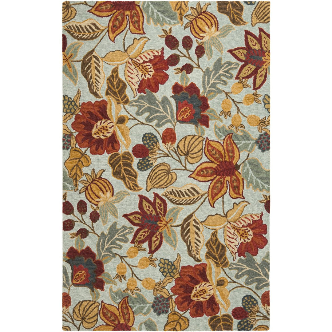 SAFAVIEH Blossom BLM863A Hand-hooked Blue / Multi Rug Image 7