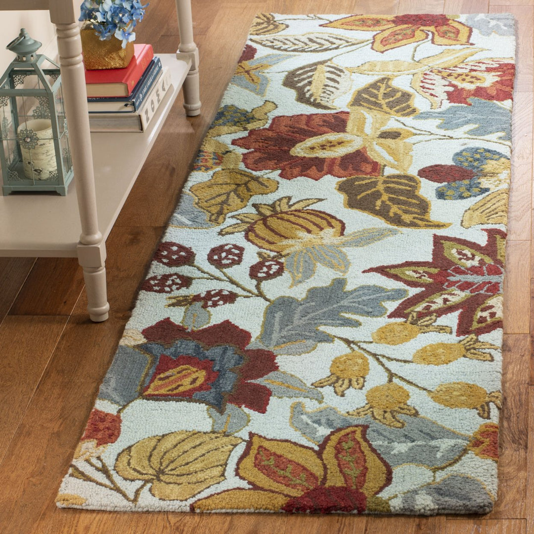 SAFAVIEH Blossom BLM863A Hand-hooked Blue / Multi Rug Image 10