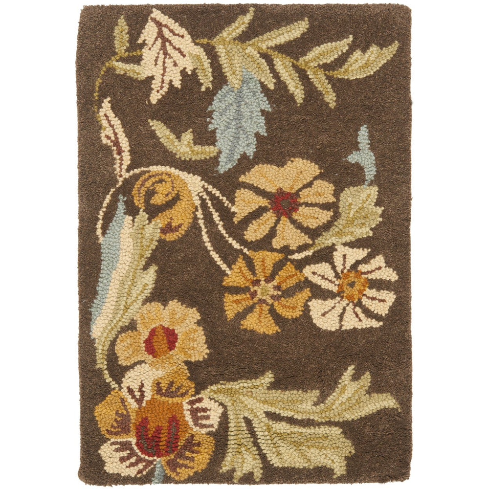 SAFAVIEH Blossom BLM915A Hand-hooked Brown / Multi Rug Image 2
