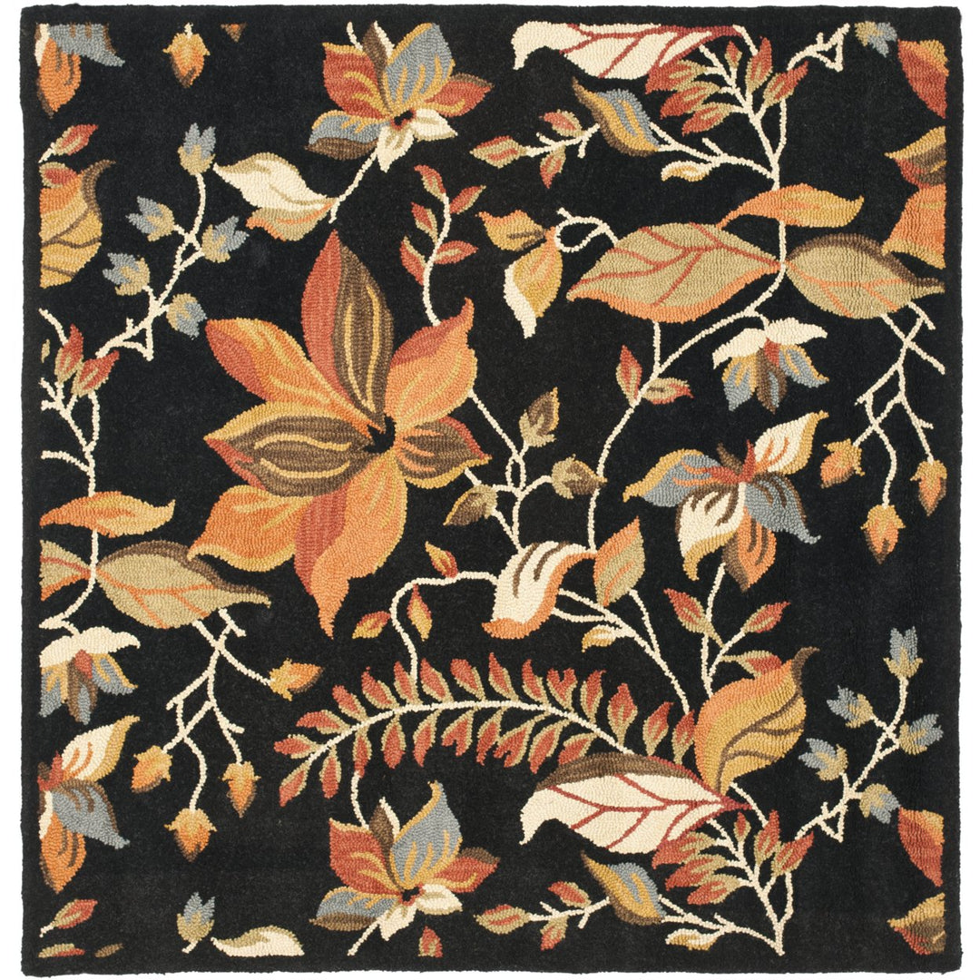 SAFAVIEH Blossom BLM913B Hand-hooked Black / Multi Rug Image 1