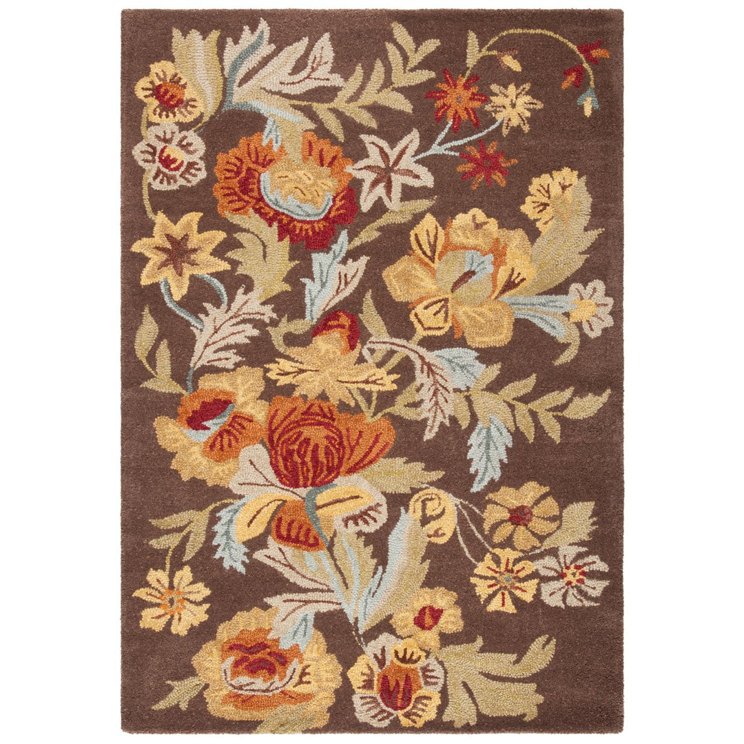 SAFAVIEH Blossom BLM915A Hand-hooked Brown / Multi Rug Image 4