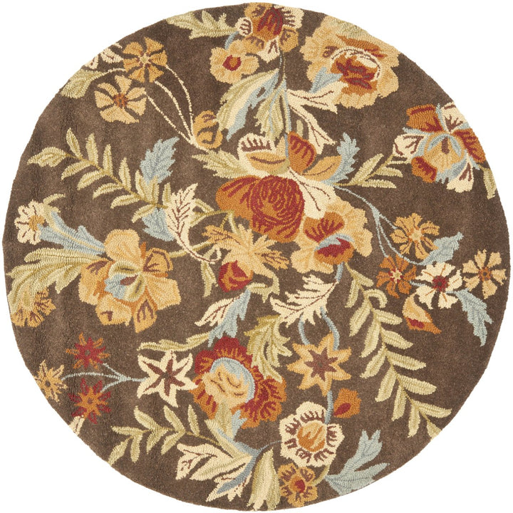 SAFAVIEH Blossom BLM915A Hand-hooked Brown / Multi Rug Image 6