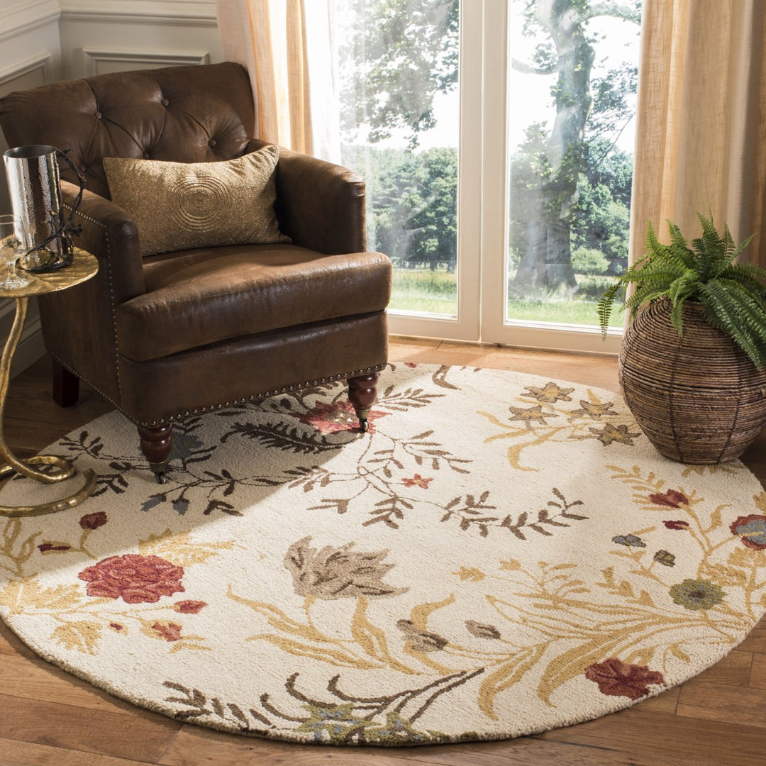 SAFAVIEH Blossom BLM916A Hand-hooked Beige / Multi Rug Image 2