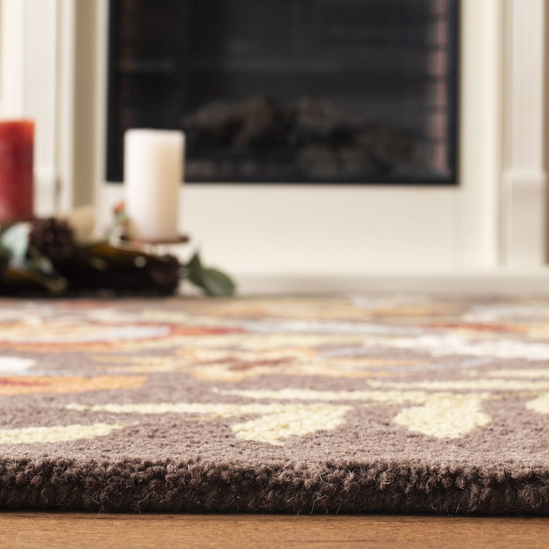 SAFAVIEH Blossom BLM915A Hand-hooked Brown / Multi Rug Image 11