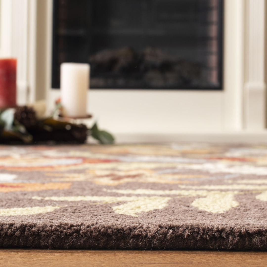 SAFAVIEH Blossom BLM915A Hand-hooked Brown / Multi Rug Image 11