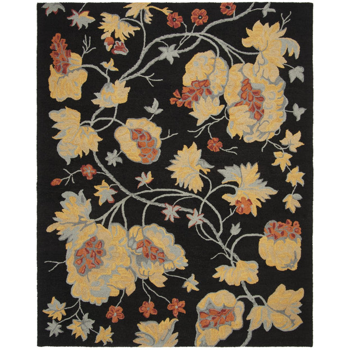 SAFAVIEH Blossom BLM918A Hand-hooked Black / Multi Rug Image 1