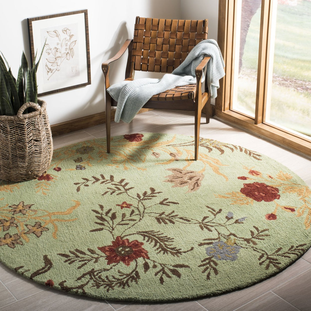 SAFAVIEH Blossom BLM919A Light Green / Multi Rug Image 2