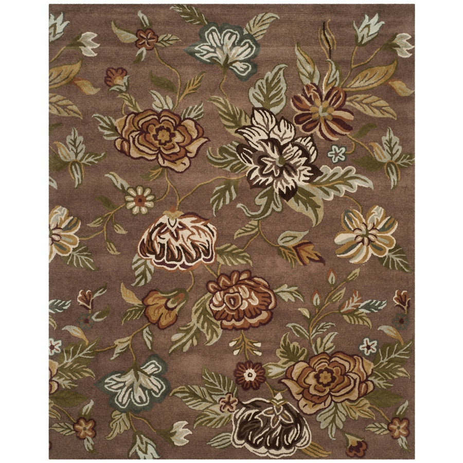 SAFAVIEH Blossom BLM920A Hand-hooked Brown / Multi Rug Image 1