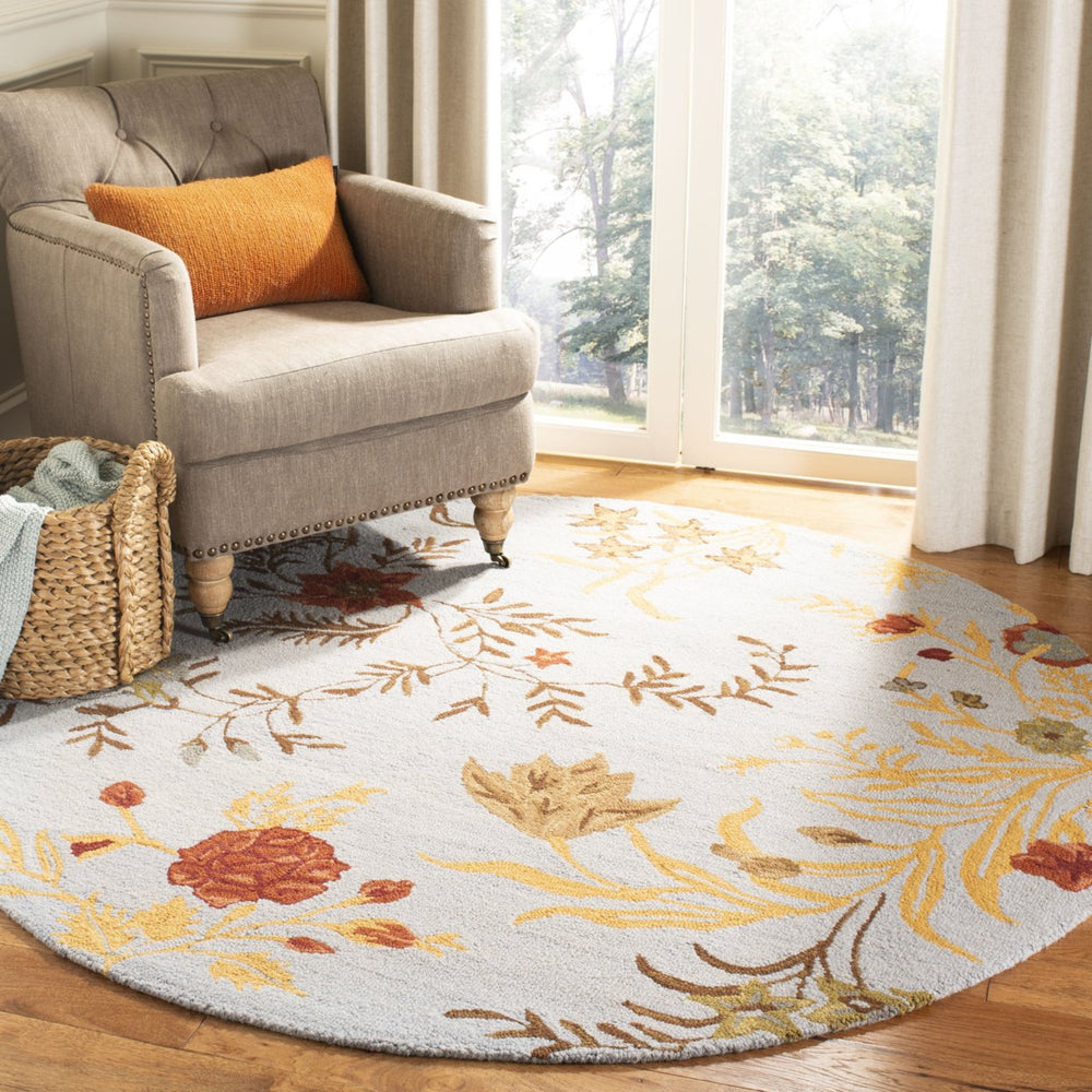 SAFAVIEH Blossom BLM919B Hand-hooked Blue / Multi Rug Image 2