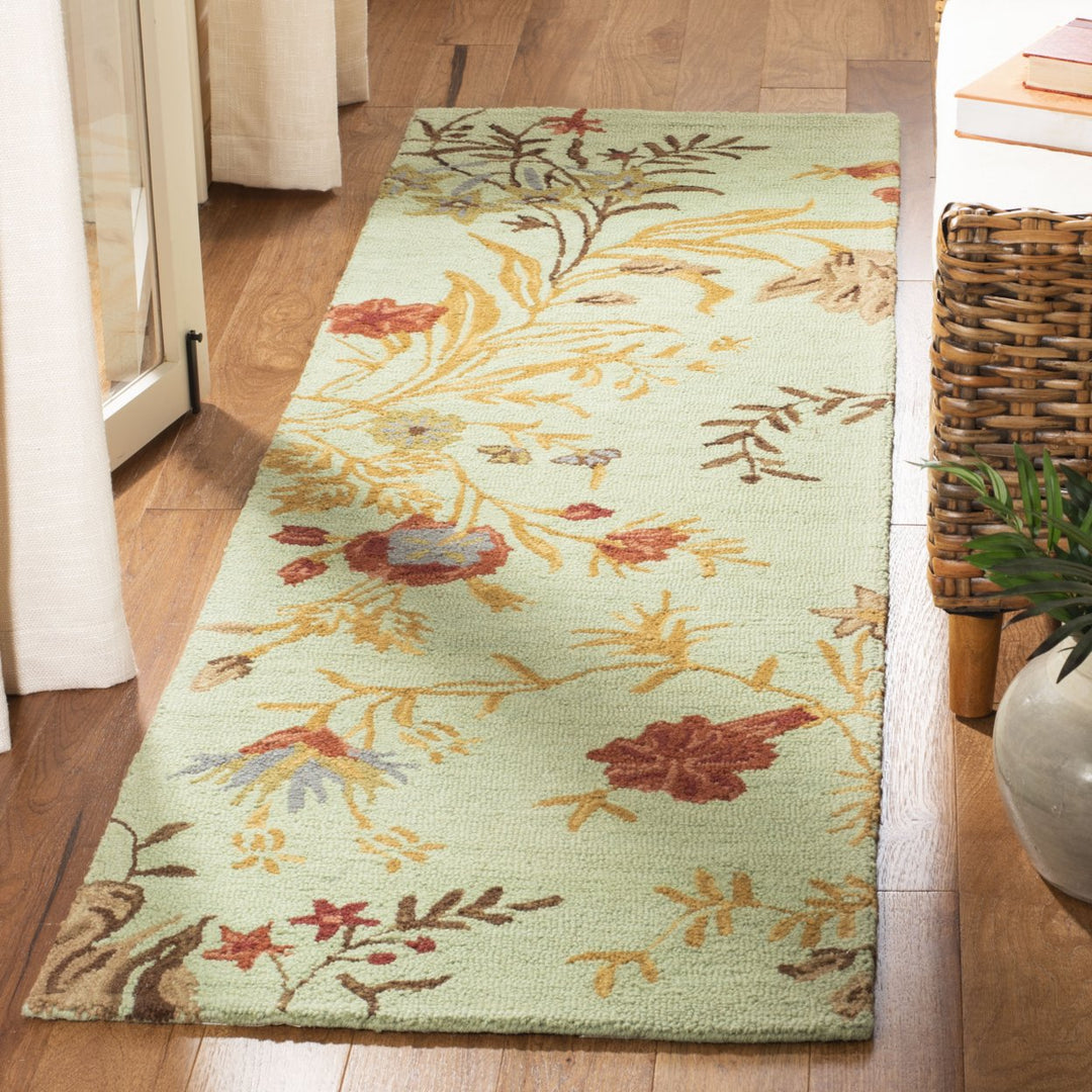 SAFAVIEH Blossom BLM919A Light Green / Multi Rug Image 3