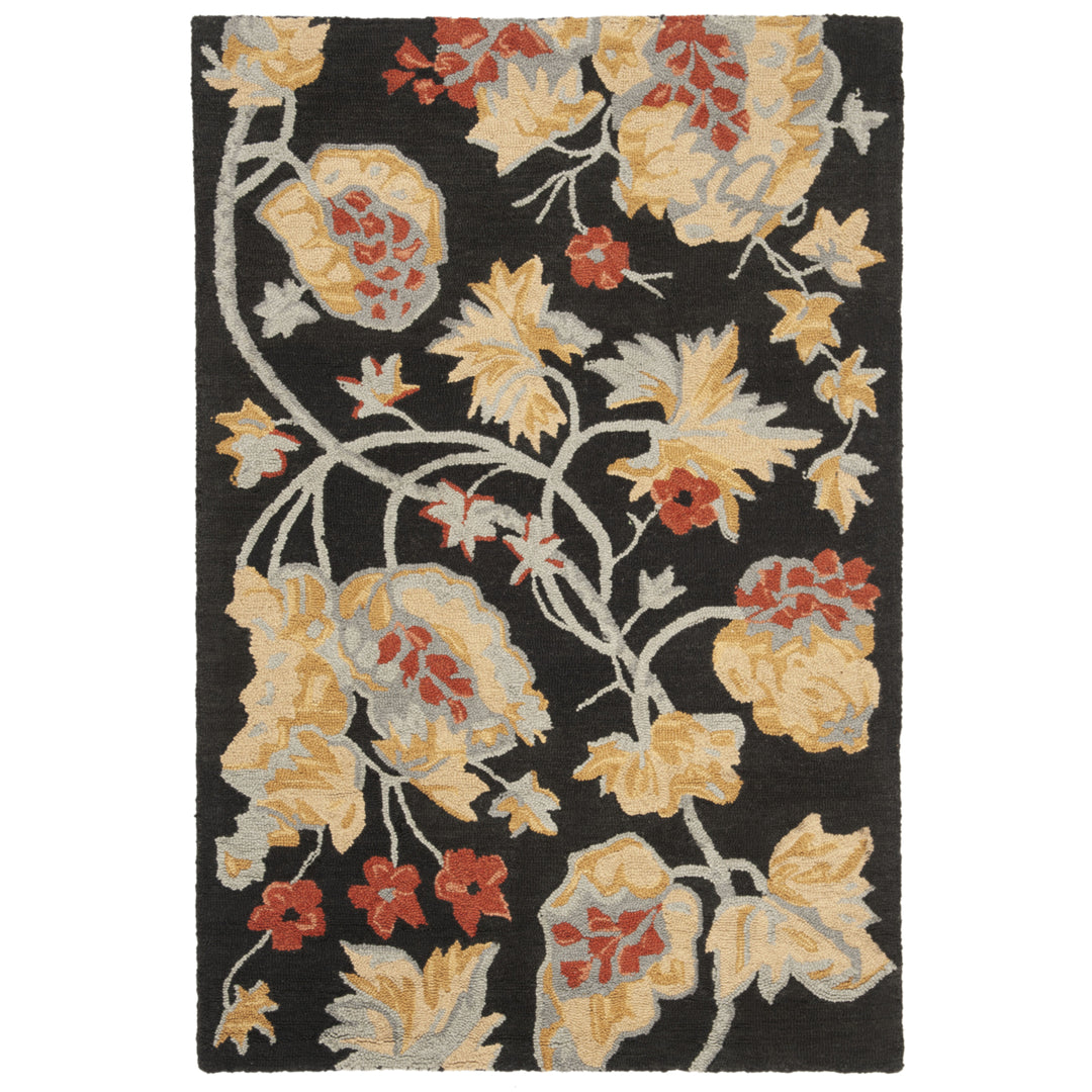 SAFAVIEH Blossom BLM918A Hand-hooked Black / Multi Rug Image 10