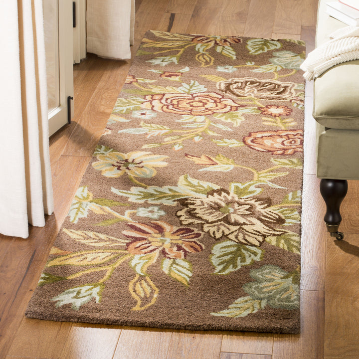 SAFAVIEH Blossom BLM920A Hand-hooked Brown / Multi Rug Image 3