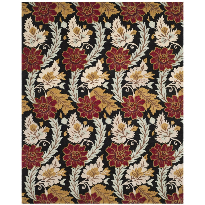 SAFAVIEH Blossom BLM921A Hand-hooked Black / Multi Rug Image 1