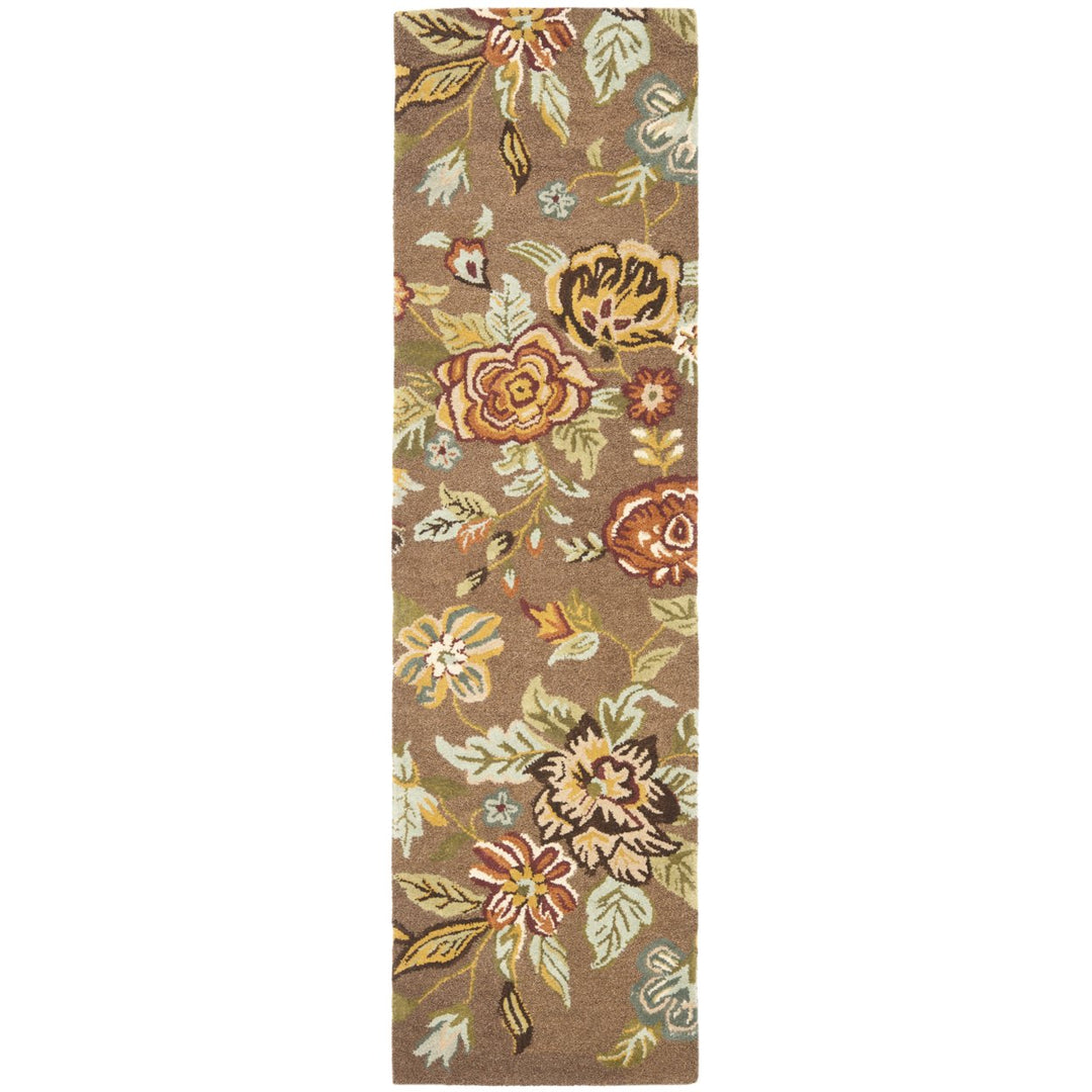 SAFAVIEH Blossom BLM920A Hand-hooked Brown / Multi Rug Image 5