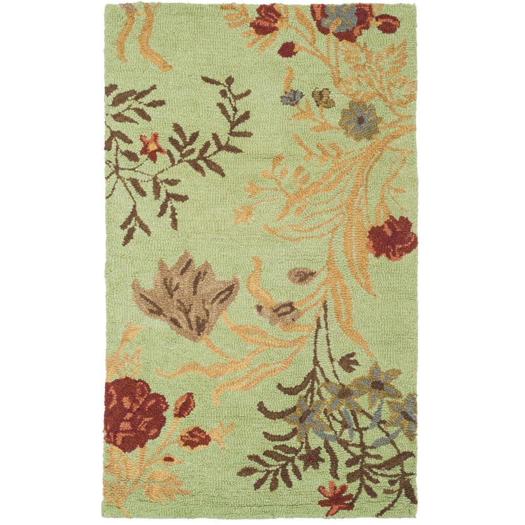 SAFAVIEH Blossom BLM919A Light Green / Multi Rug Image 9