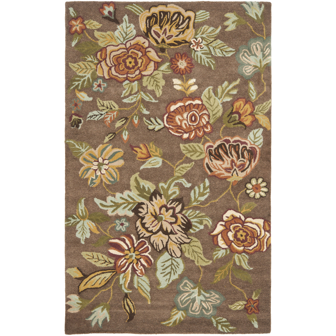 SAFAVIEH Blossom BLM920A Hand-hooked Brown / Multi Rug Image 10