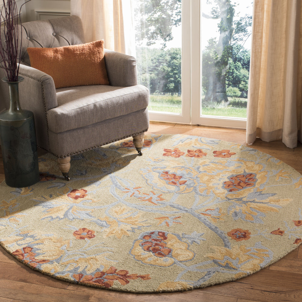 SAFAVIEH Blossom BLM922A Hand-hooked Beige / Multi Rug Image 2