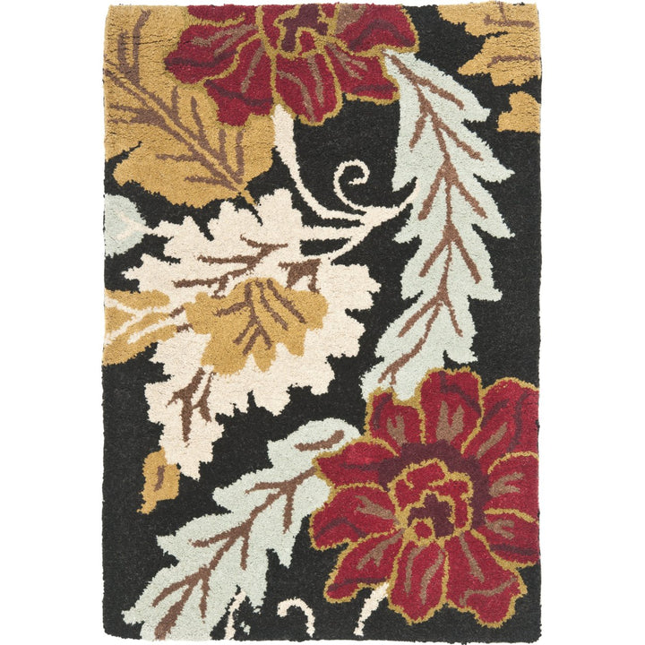 SAFAVIEH Blossom BLM921A Hand-hooked Black / Multi Rug Image 8