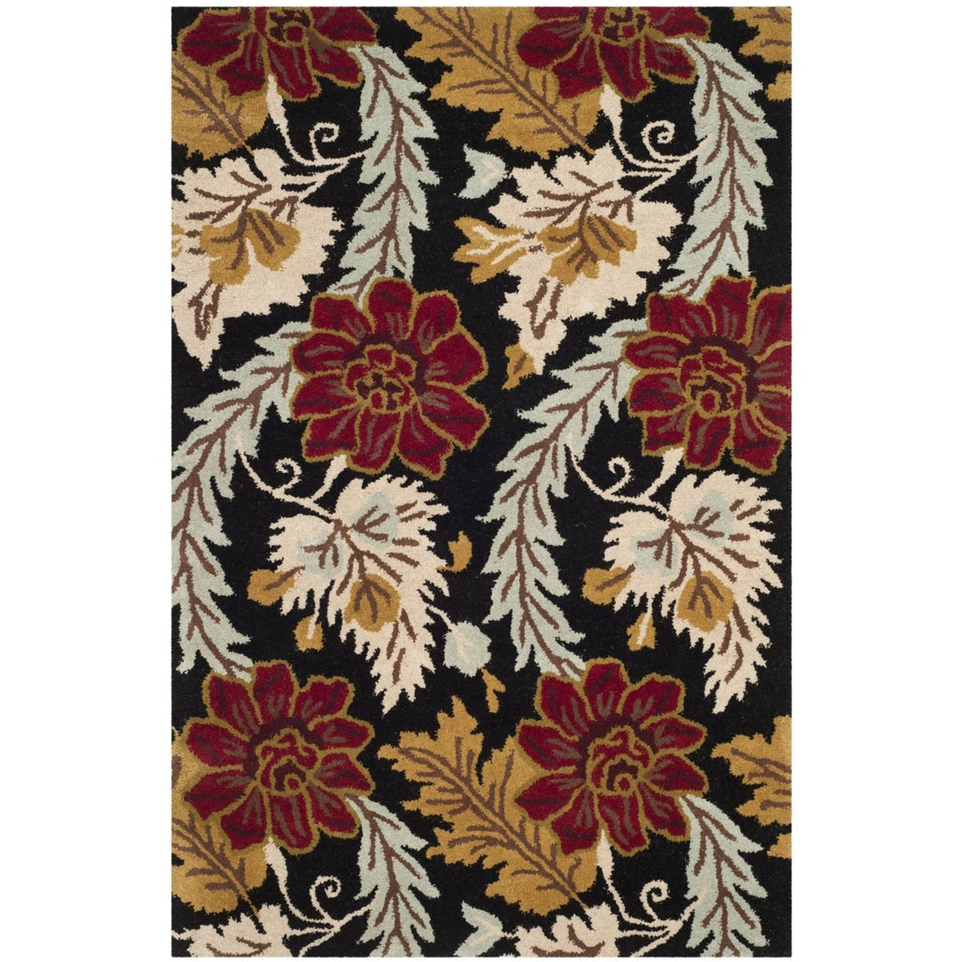 SAFAVIEH Blossom BLM921A Hand-hooked Black / Multi Rug Image 9