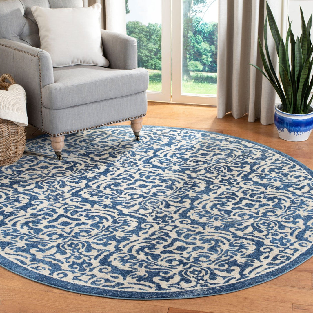 SAFAVIEH Brentwood Collection BNT810N Navy / Creme Rug Image 2