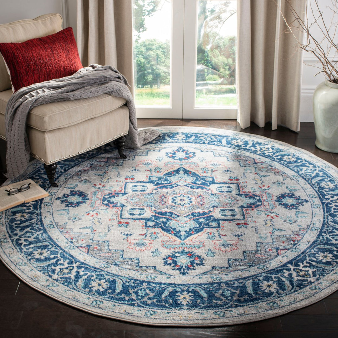 SAFAVIEH Brentwood BNT811G Light Grey / Blue Rug Image 2