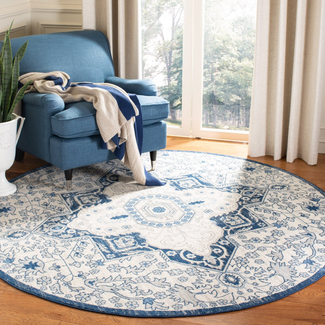 SAFAVIEH Brentwood Collection BNT816D Cream / Blue Rug Image 2