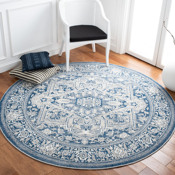 SAFAVIEH Belmont Collection BMT134N Navy / Grey Rug Image 3