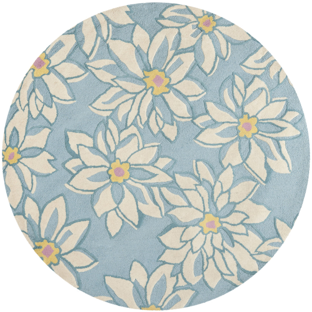 SAFAVIEH Blossom BLM924A Light Blue / Ivory Rug Image 4