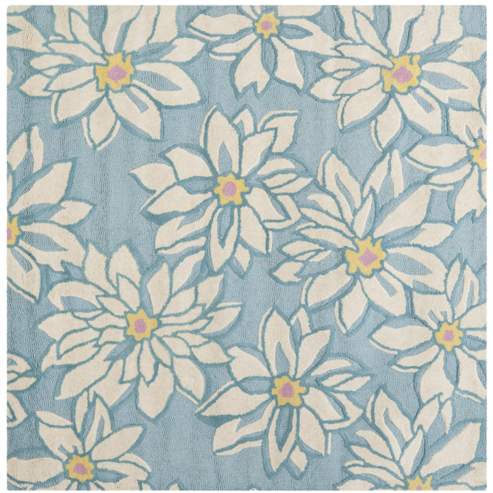 SAFAVIEH Blossom BLM924A Light Blue / Ivory Rug Image 6