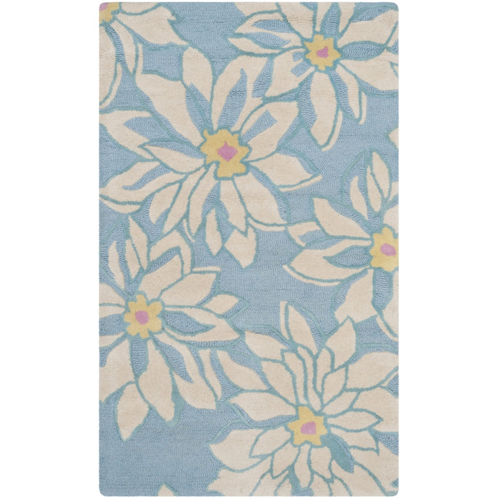 SAFAVIEH Blossom BLM924A Light Blue / Ivory Rug Image 9