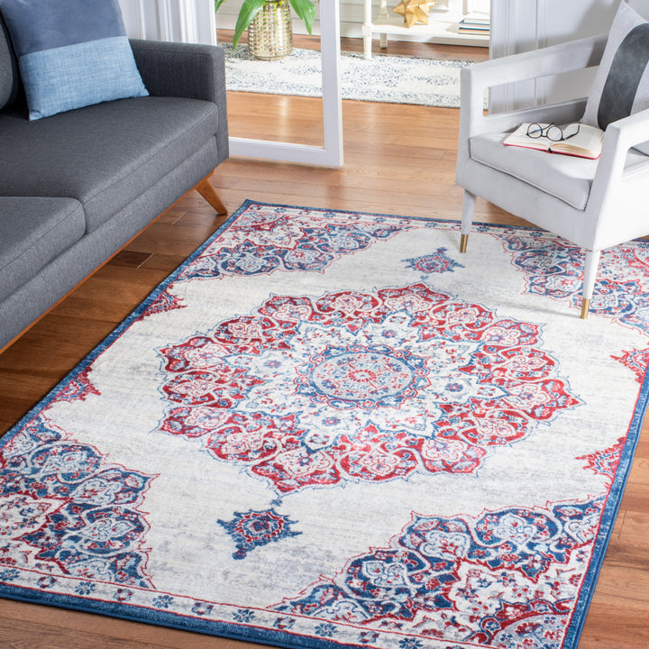 SAFAVIEH Brentwood Collection BNT802A Ivory / Red Rug Image 1