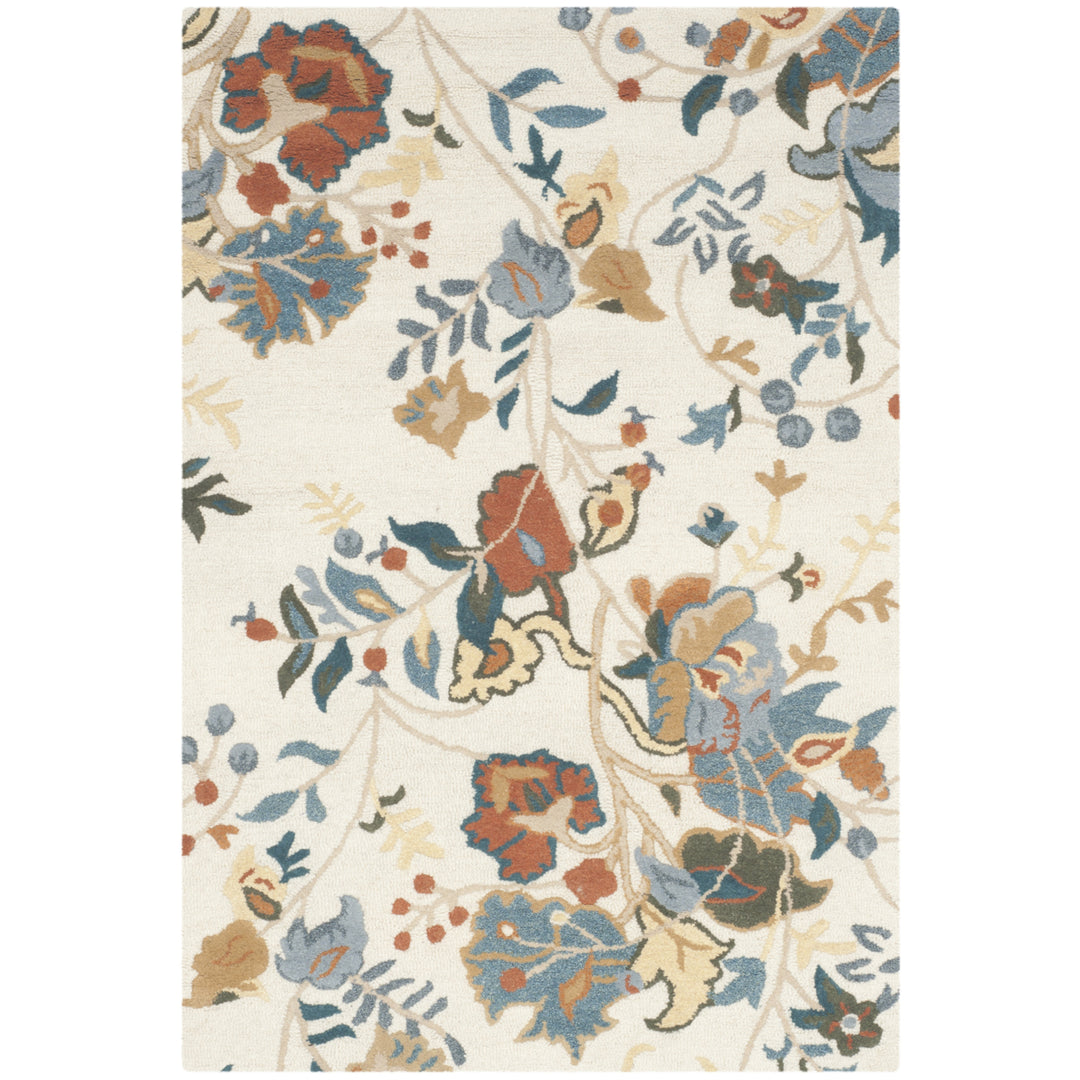 SAFAVIEH Blossom BLM975A Handmade Ivory / Blue Rug Image 6