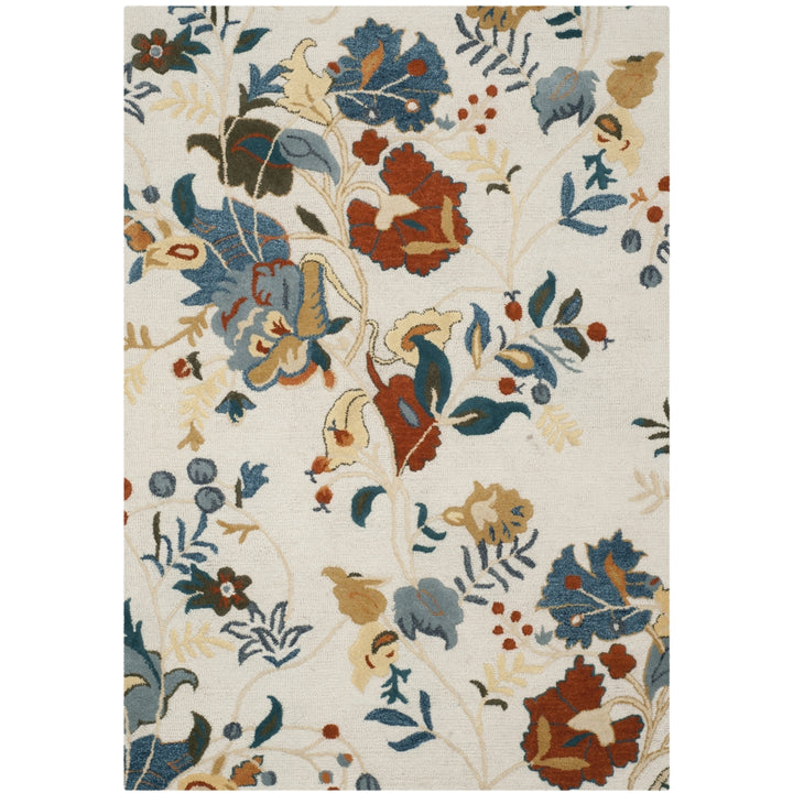 SAFAVIEH Blossom BLM975A Handmade Ivory / Blue Rug Image 7