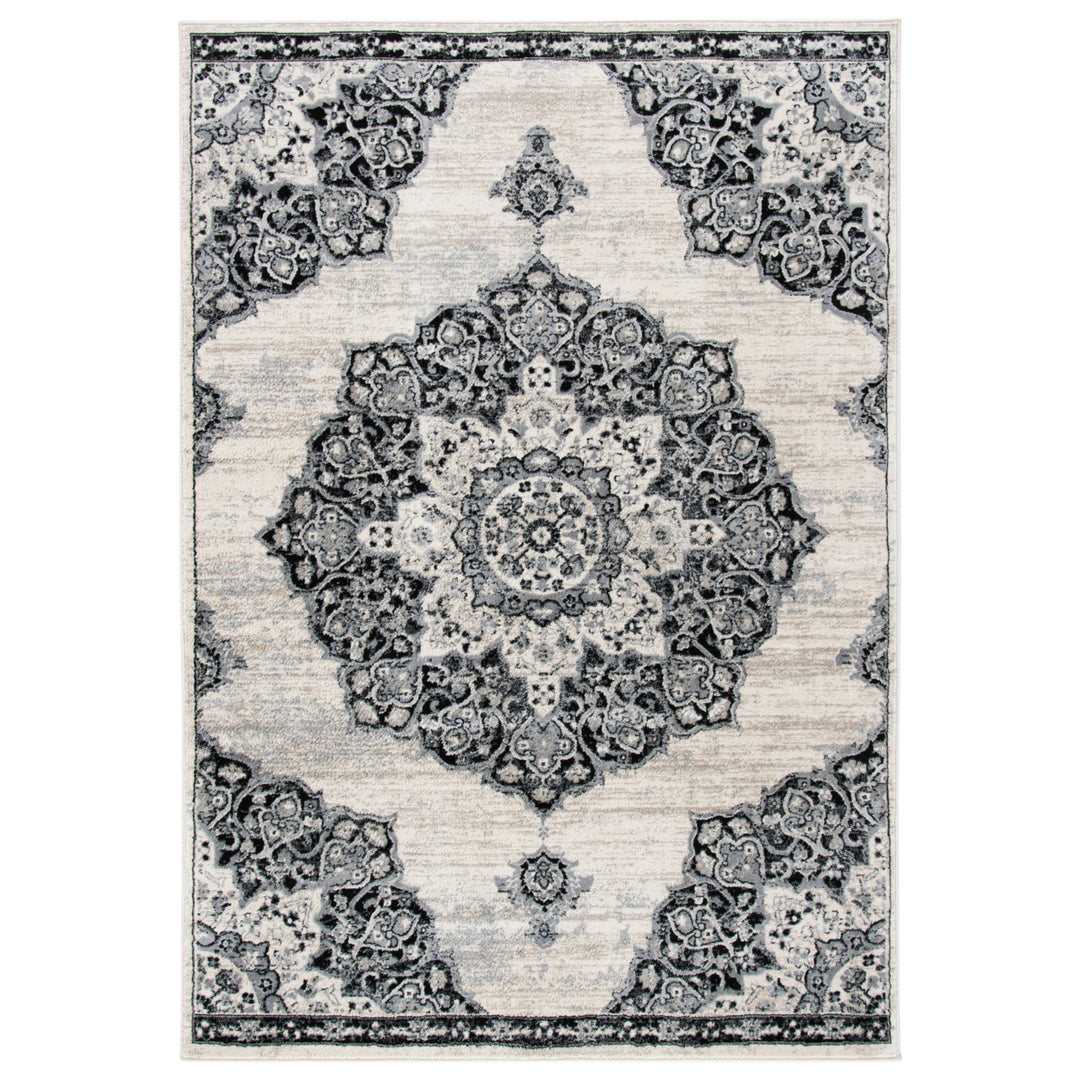 SAFAVIEH Brentwood Collection BNT802C Ivory / Black Rug Image 1