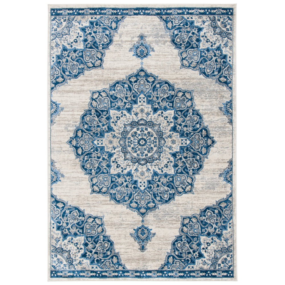 SAFAVIEH Brentwood Collection BNT802D Ivory / Navy Rug Image 2