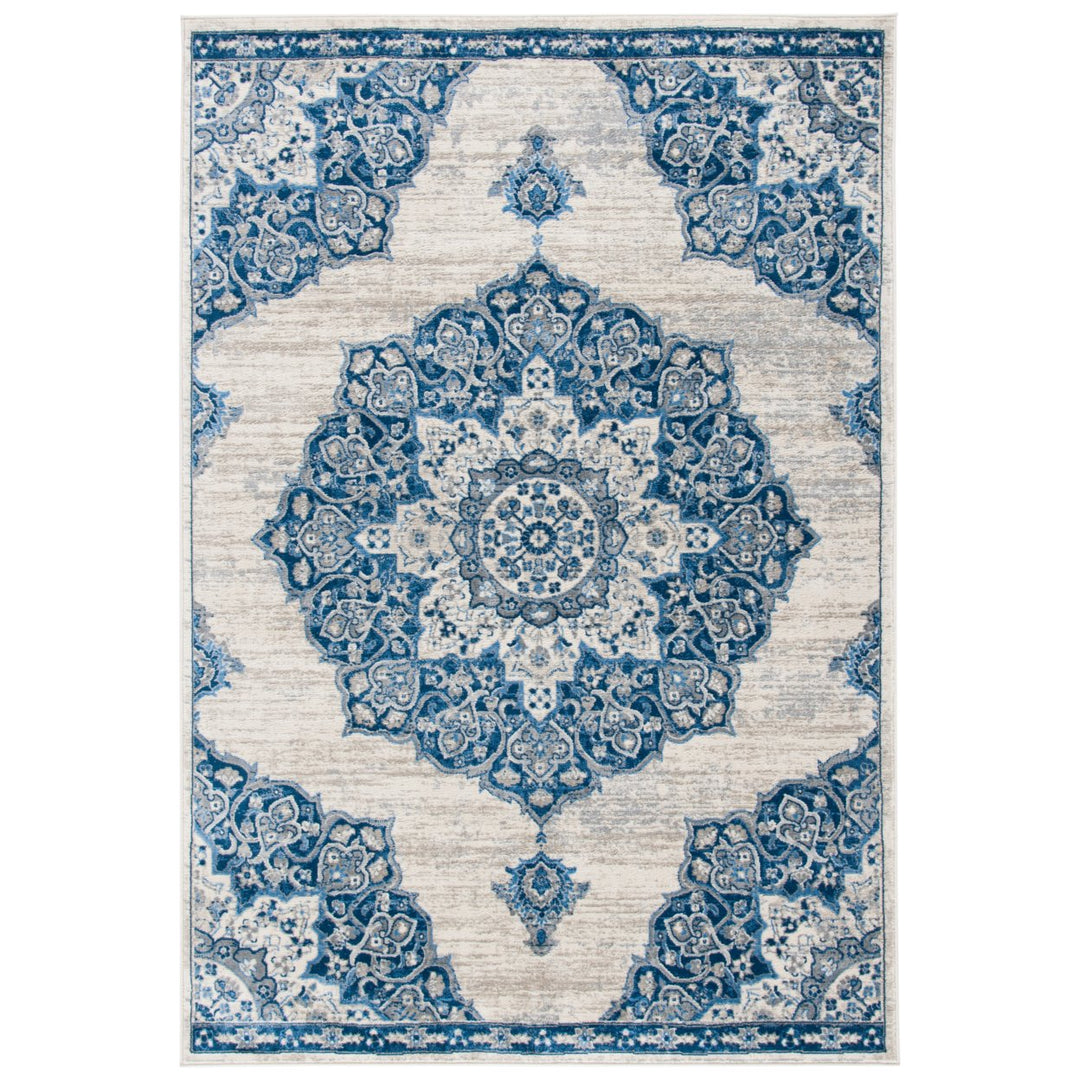 SAFAVIEH Brentwood Collection BNT802D Ivory / Navy Rug Image 2