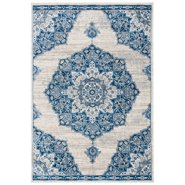 SAFAVIEH Brentwood Collection BNT802D Ivory / Navy Rug Image 1