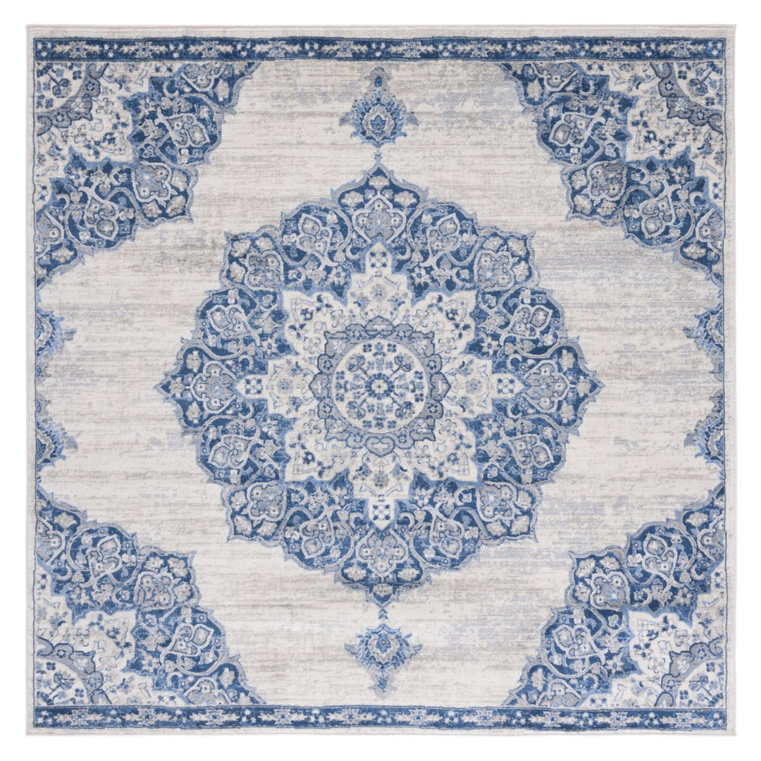 SAFAVIEH Brentwood Collection BNT802D Ivory / Navy Rug Image 1