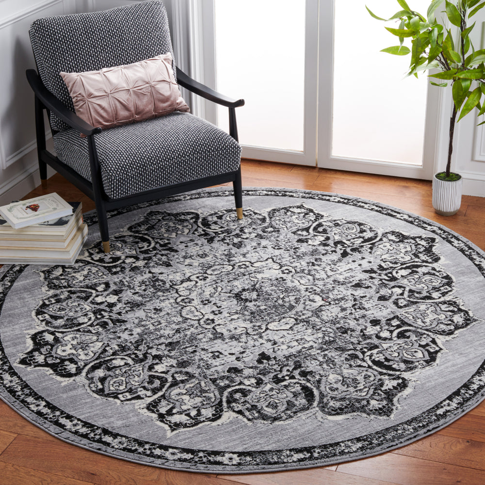 SAFAVIEH Brentwood Collection BNT802H Grey / Black Rug Image 2