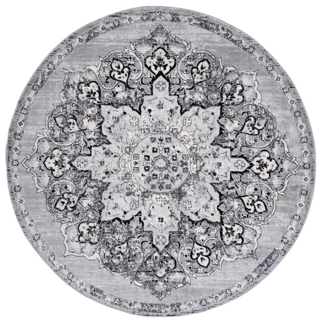 SAFAVIEH Brentwood Collection BNT802G Silver / Black Rug Image 4