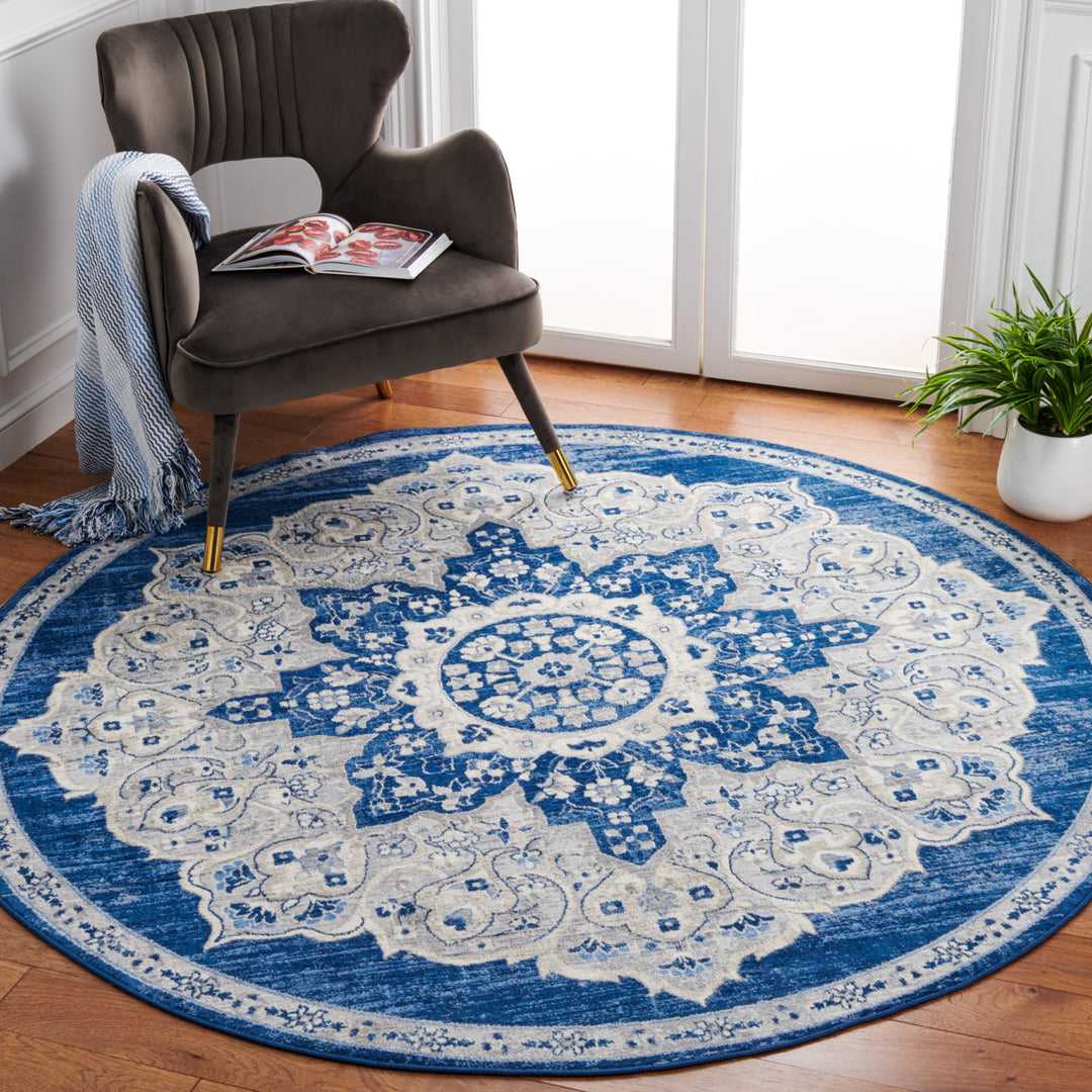 SAFAVIEH Brentwood Collection BNT802N Navy / Grey Rug Image 2