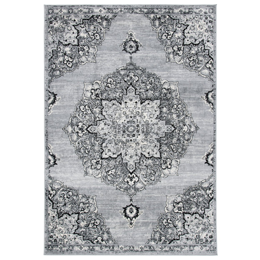 SAFAVIEH Brentwood Collection BNT802G Silver / Black Rug Image 1