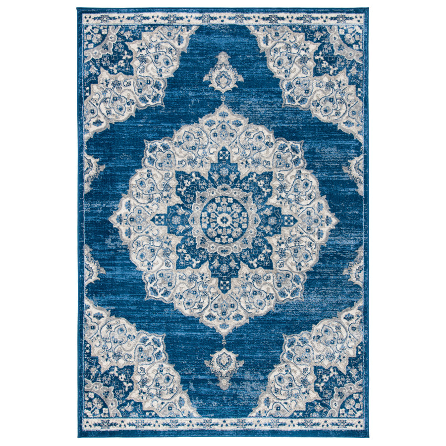 SAFAVIEH Brentwood Collection BNT802P Navy / Ivory Rug Image 1