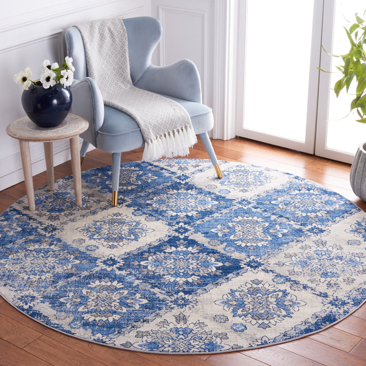 SAFAVIEH Brentwood Collection BNT806A Ivory / Blue Rug Image 2