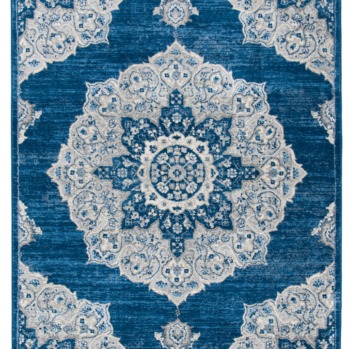 SAFAVIEH Brentwood Collection BNT802N Navy / Grey Rug Image 1