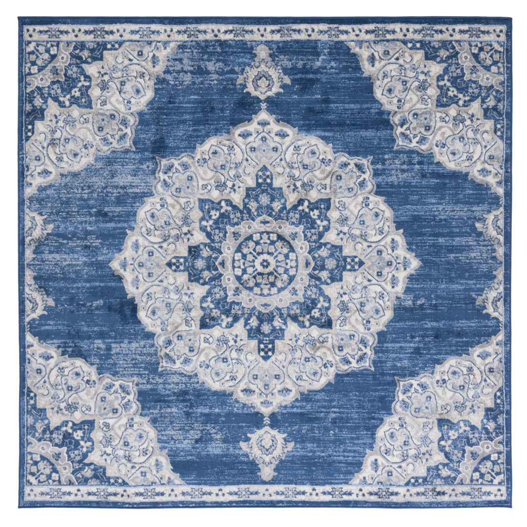 SAFAVIEH Brentwood Collection BNT802P Navy / Ivory Rug Image 4